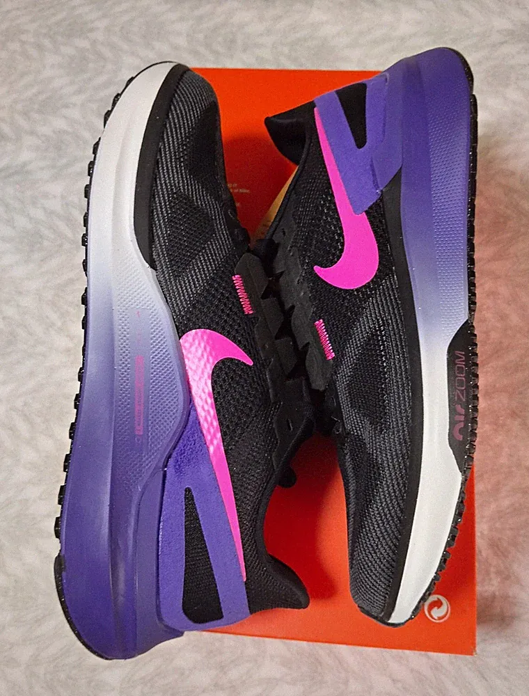 Nike Air Zoom Structure 25 Herren Laufschuhe Schwarz/Lila/Pink EU 41 DJ7883-010
