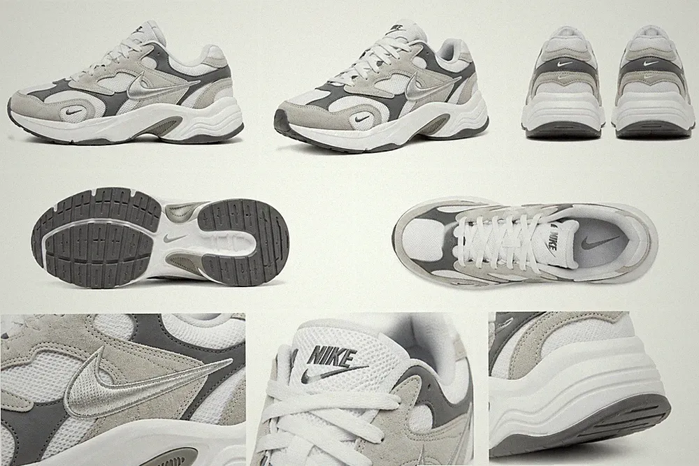 Nike AL8 Low Top Sneaker Schnürung Grau/Weiß Atmungsaktiv EU 48