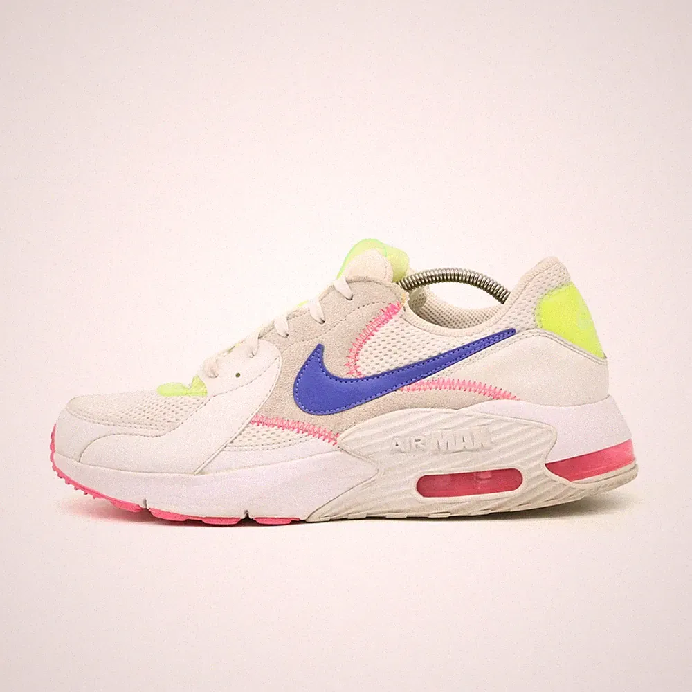 Nike Damen Air Max Excee Schuh Weiß/Blau/Pink/Neon-Gelb Low-Top Sneaker EU 41