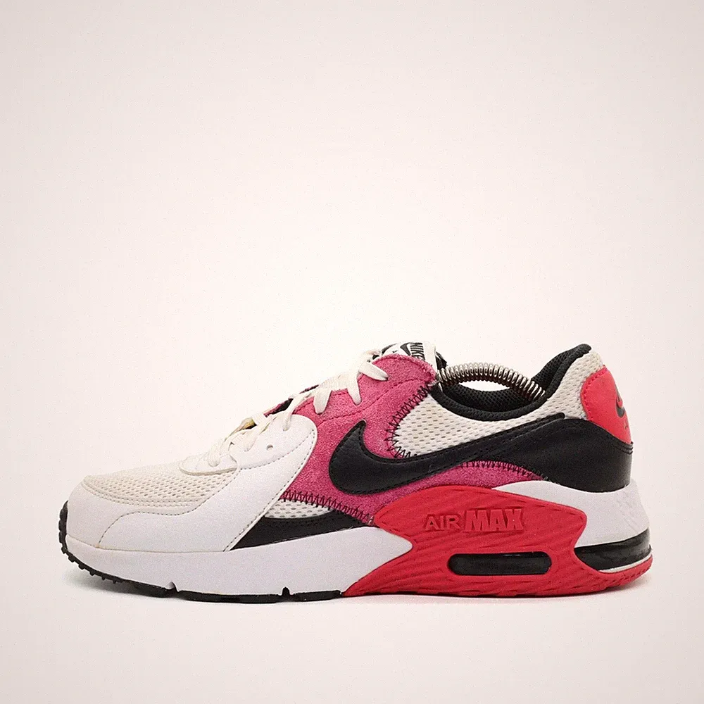 Nike Damen Air Max Schuhe weiß/rot/schwarz Leder/Mesh Low-Top Sneaker EU 40.5