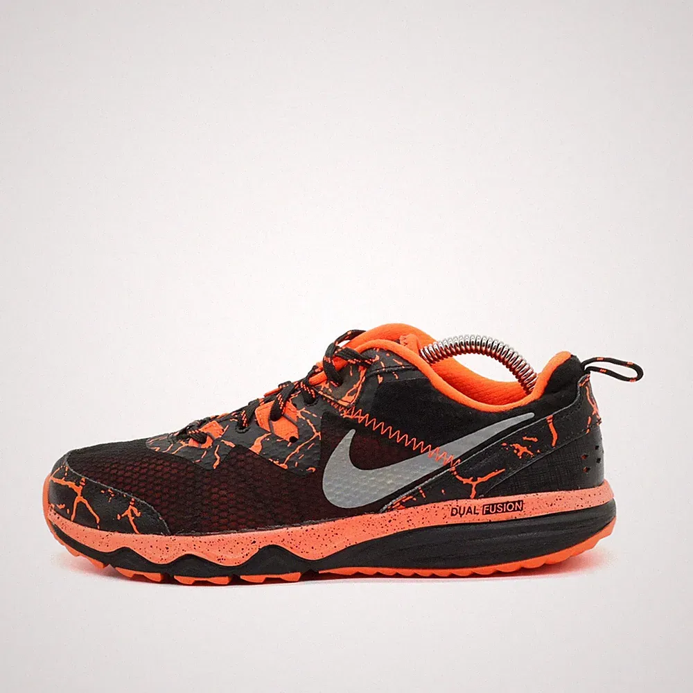 Nike Damen Dual Fusion Trail Sneaker Schwarz Orange Mesh Top Laufschuh EU 38.5