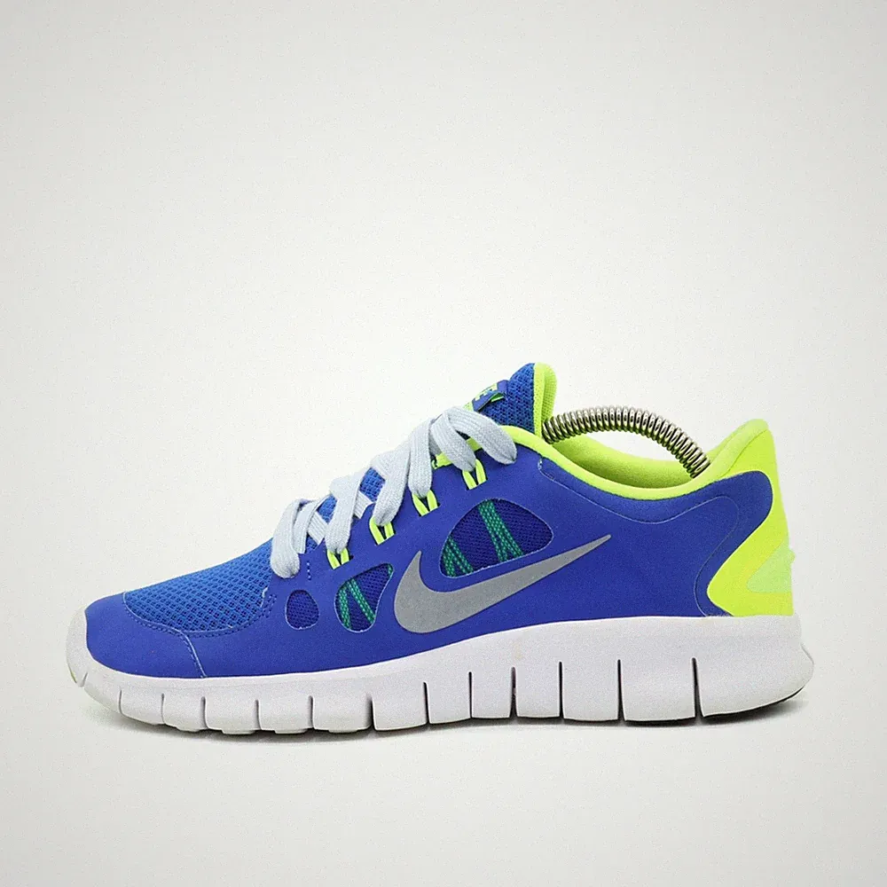 Nike Damen Free 5.0 Sneaker Blau/Gelb Mesh/Textil Atmungsaktiv Laufschuh EU 39
