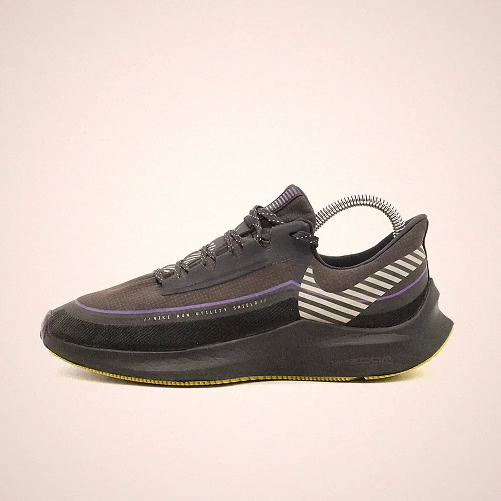 Nike Damen Pegasus 36 Shield Schuh Schwarz/Lila/Gelb Zoom Laufschuh EU 40