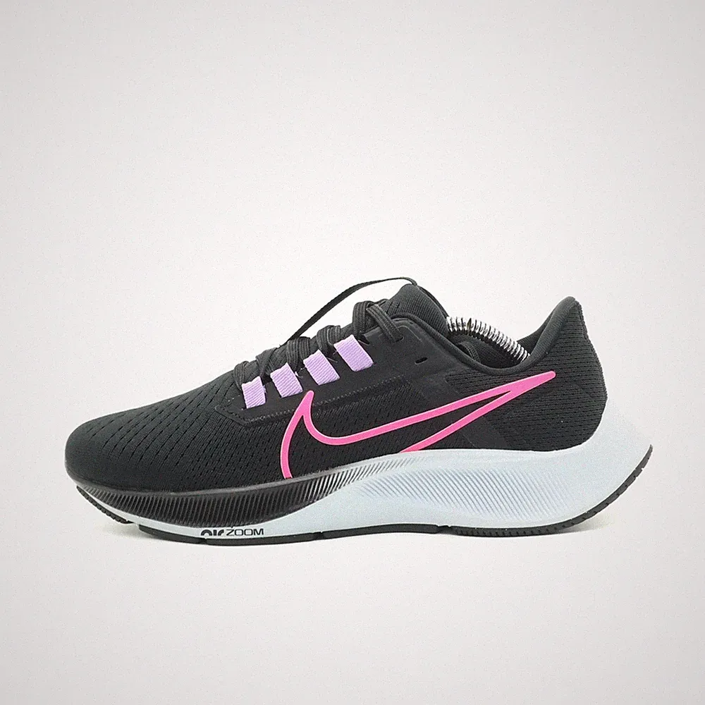Nike Damen Pegasus 38 Schuhe Schwarz/Rosa/Lila Mesh Niedrig Zoom Laufschuh EU 39