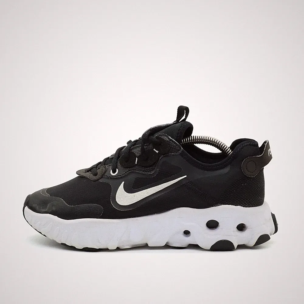 Nike Damen React Element 55 Laufschuh Schwarz Weiß Mesh Low-Top Sneaker EU 39