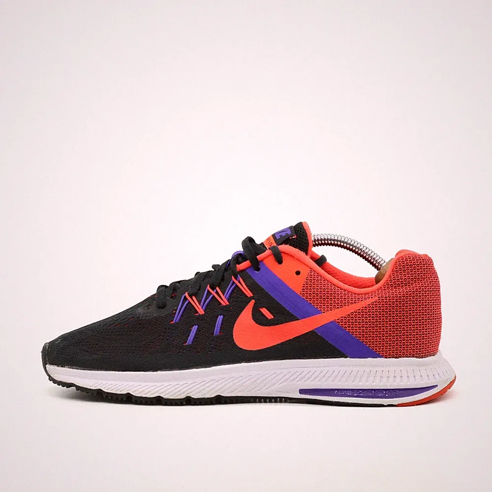 Nike Damen Zoom Winflo 2 Sneaker Schwarz Rot Lila Mesh Low-Top Laufschuhe EU 41