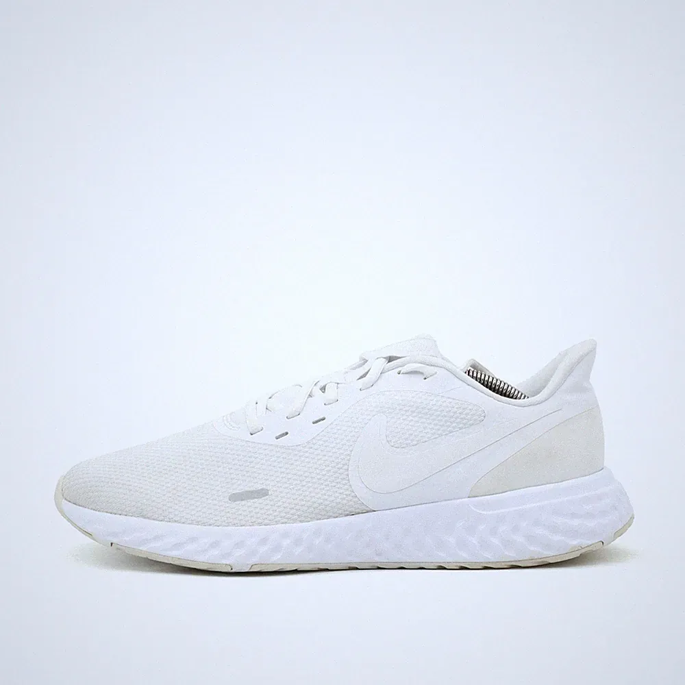 Nike Herren Revolution 5 Sneaker Weiß Mesh Atmungsaktiv Laufschuh EU 45.5