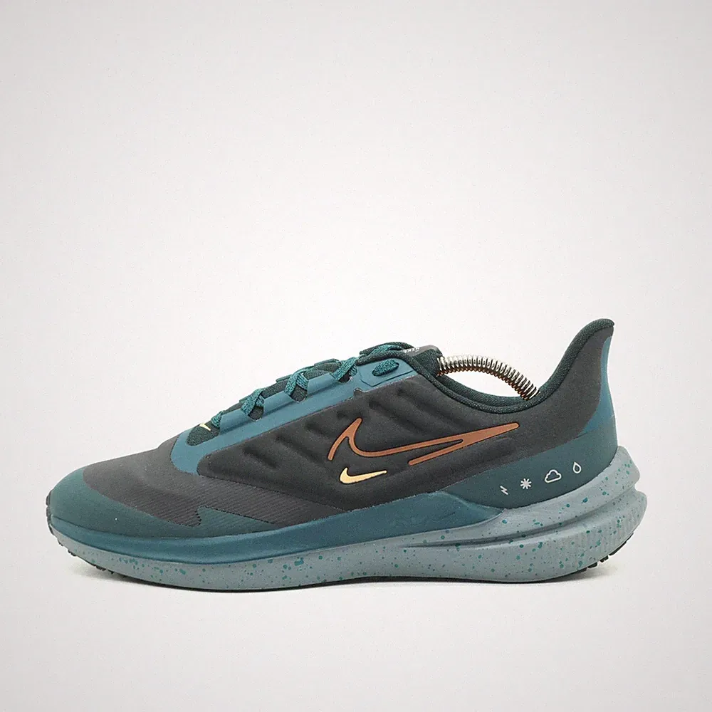 Nike Herren Shield Sneaker blau orange Synthetik Low-Top Laufschuhe EU 42.5