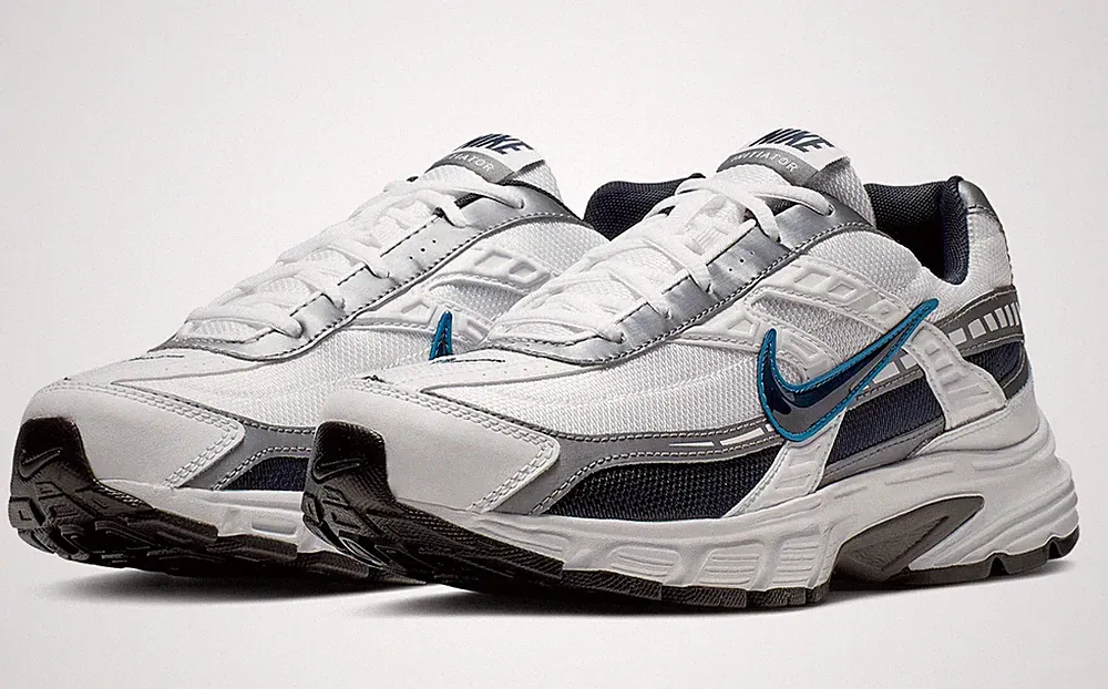 Nike Herrn Sport Freizeit Fitness Schuhe Initiator Laufschuhe Weiß Silber Blau