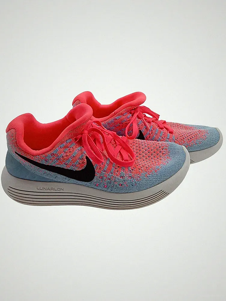 Nike LunarEpic Flyknit 2 Sportschuhe Laufschuhe Damen Gr. 38 Orange Blau