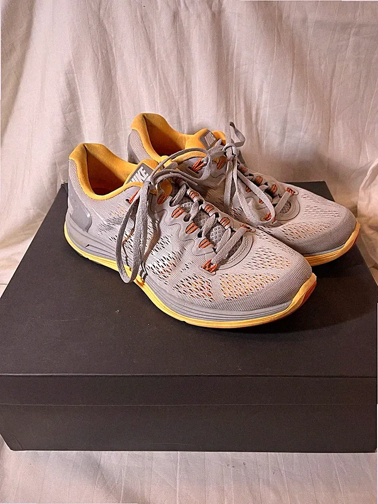 Nike LunarGlide 5 Herren Laufschuhe Sneaker Mesh Grau/Orange EU 40 UK 6