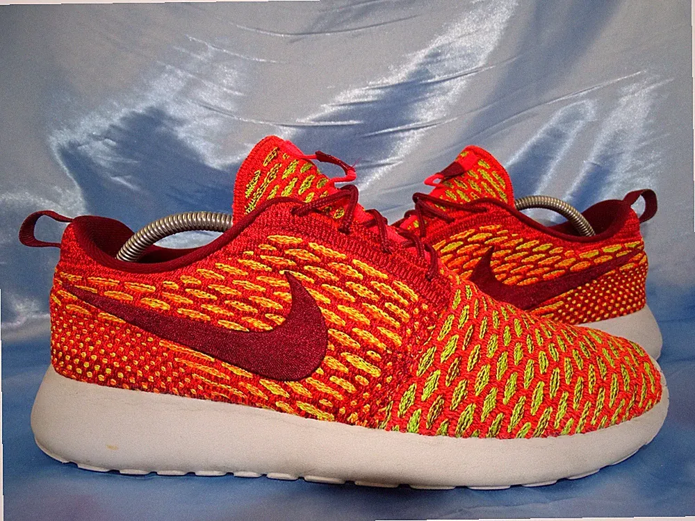 NIKE ROSHE ONE FLYKNIT SNEAKER GR 40 CRIMSON VOLT SUNSET SCHUHE FREE PEGASUS D85