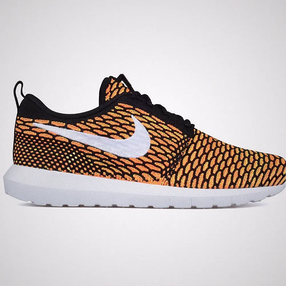 NIKE Schuhe SHOES "Roshe One Flyknit" NEW Sneaker NEU Bk-Wh-Orange HERREN