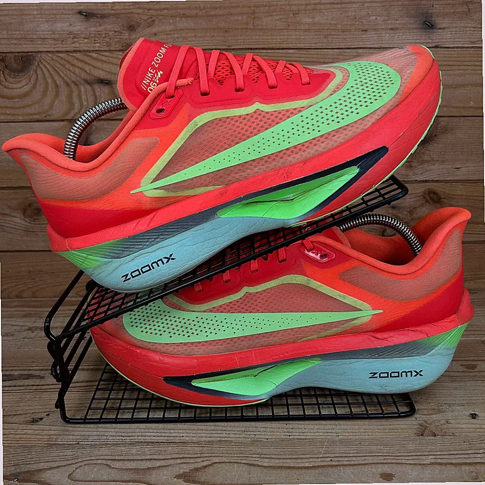 Nike Turnschuhe Herren Größe UK 11 Zoom Fly 6 Straßenrennen purpurrot limette Laufschuhe