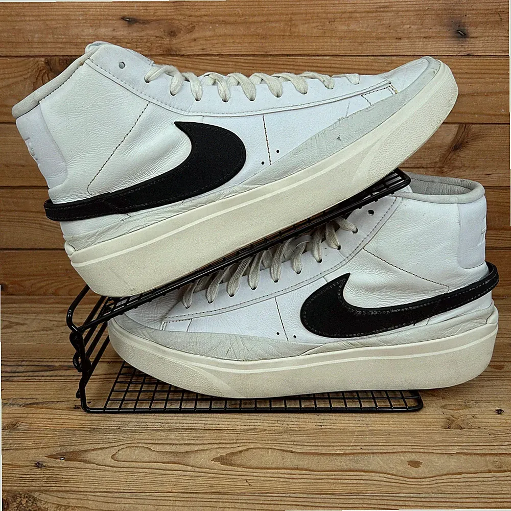 Nike Turnschuhe Herren Größe UK 12 Blazer Mid Phantom Weiß Schwarz Plateau Schuhe