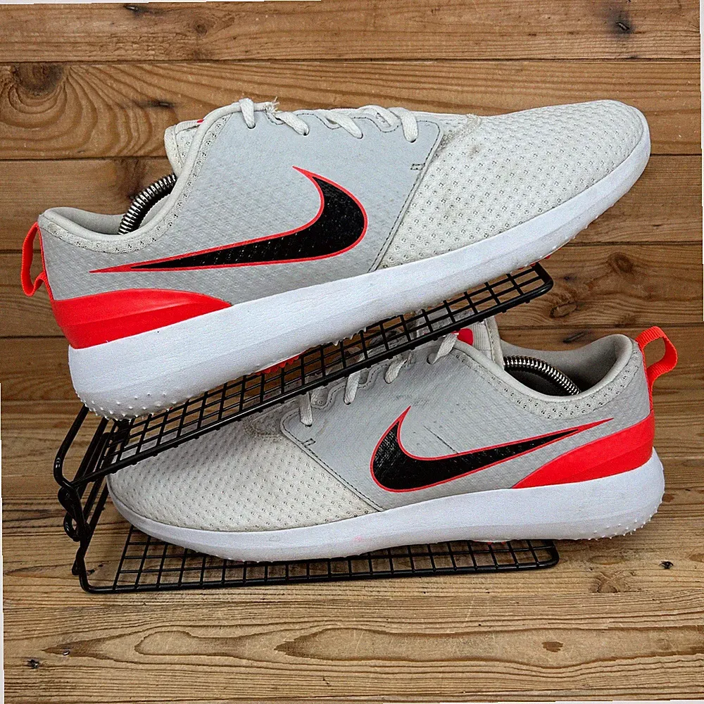 Nike Turnschuhe Herren Größe UK 12 Roshe Golf Neutral Grau Infrarot Spikes Schuhe