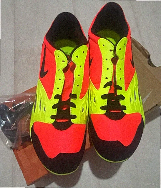 Nike Zoom Rival S Infrarot/Neongelb Silber Spike Tool Herren Gr. UK 13 Neu mit Karton