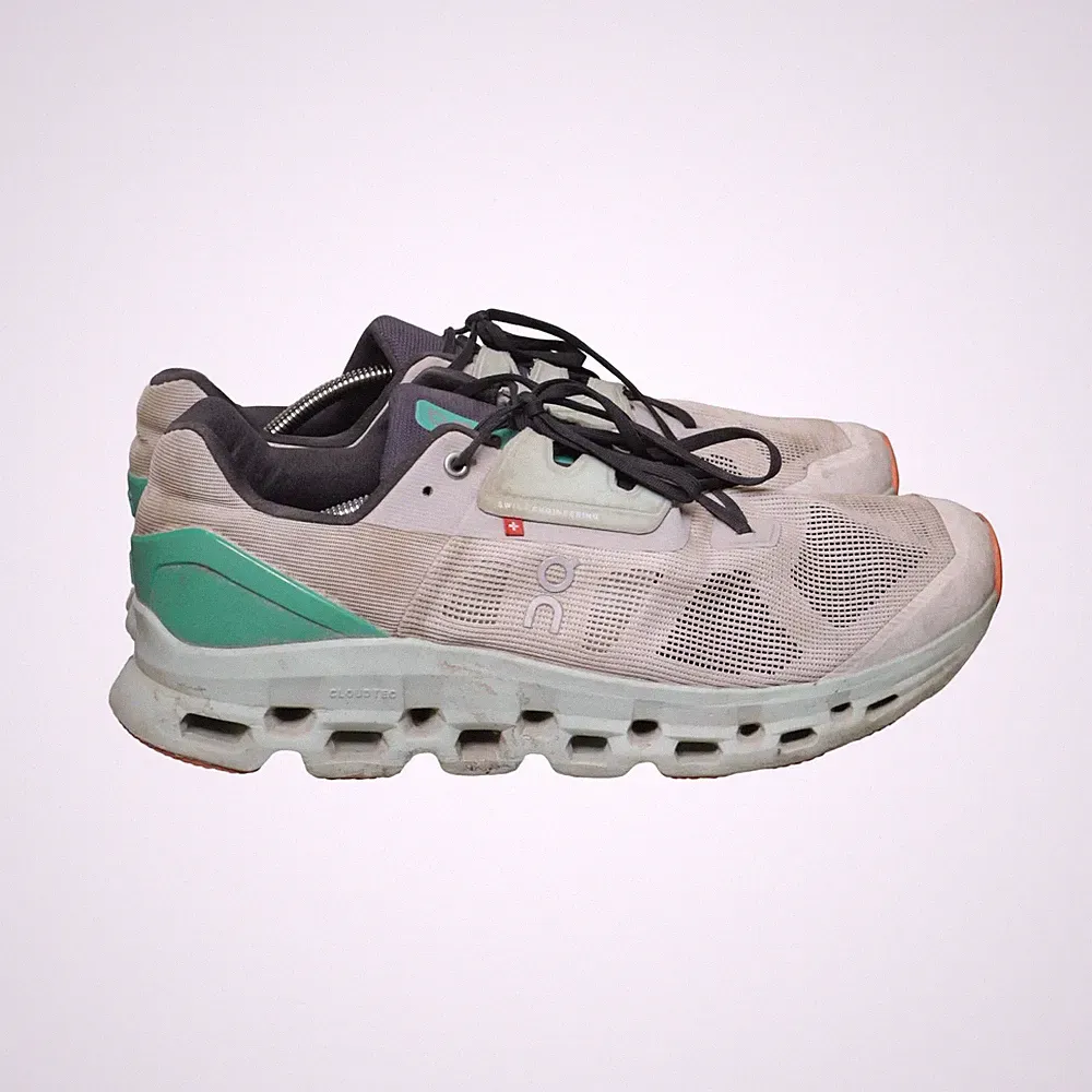 O.N, Laufschuhe, Größe: 47 1/2, model: cloudflow, Grau/Grün/Orange, Herren #IOT