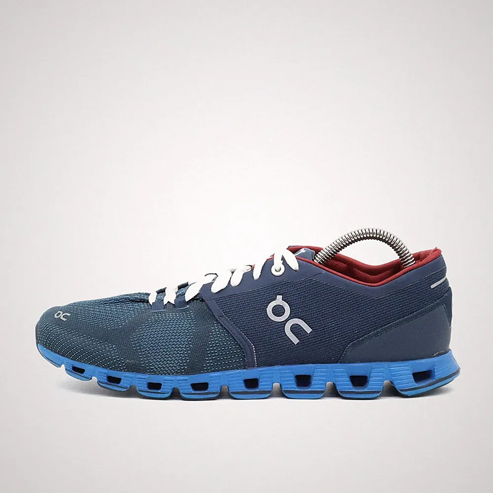 On Herren Cloud Laufschuhe EU 43 Blau Mesh Low-Top Swiss Engineering