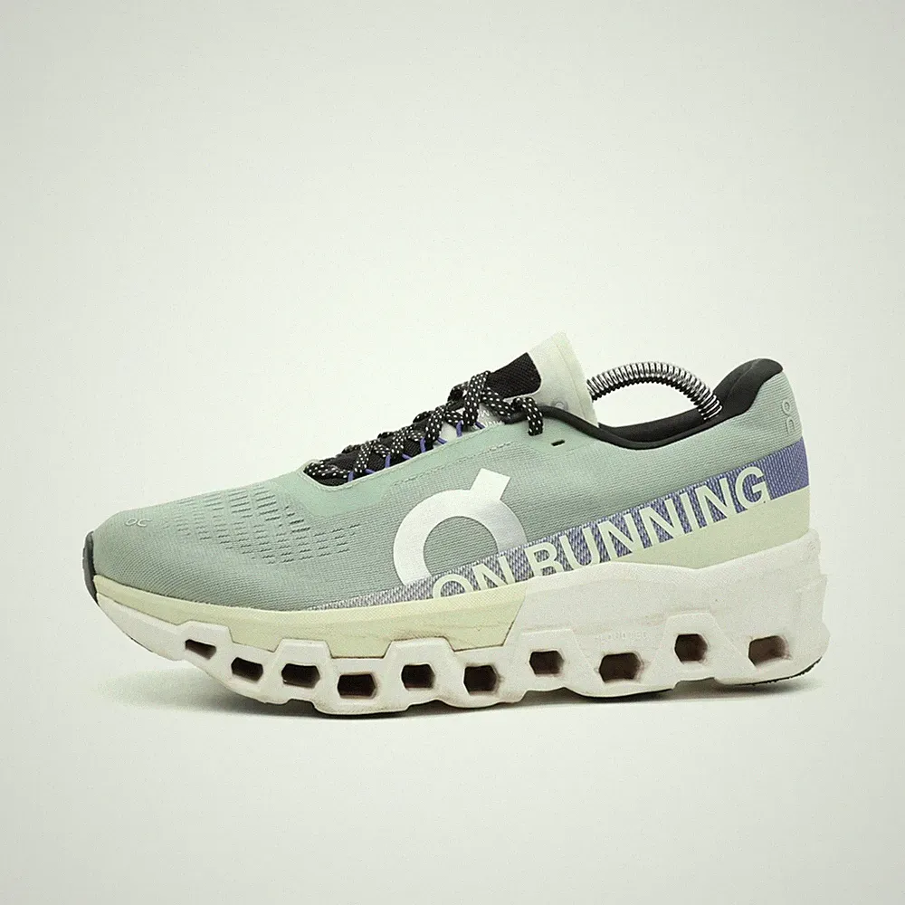 On Herren Cloudmonster Sportschuhe EU 43 Mint Blau Weiß 3ME10122078 Dämpfung