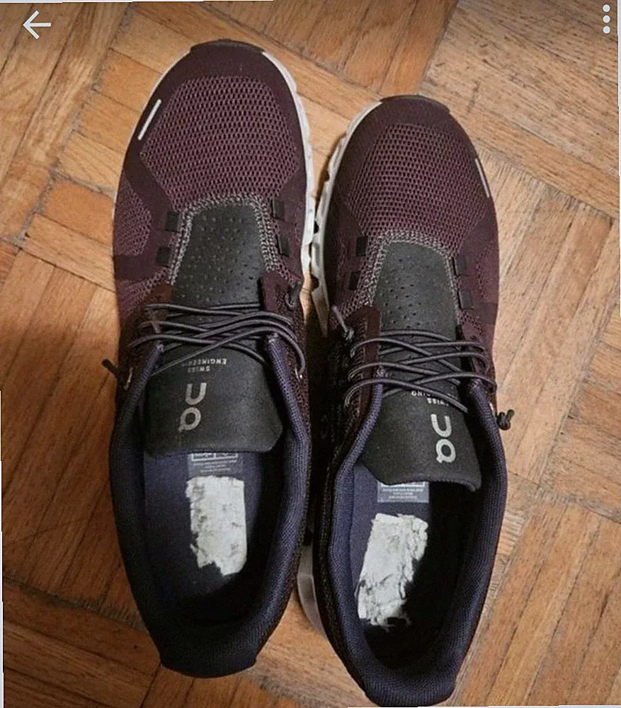 On Herren Laufschuhe Sneaker Dunkellila Mesh Low Top atmungsaktiv