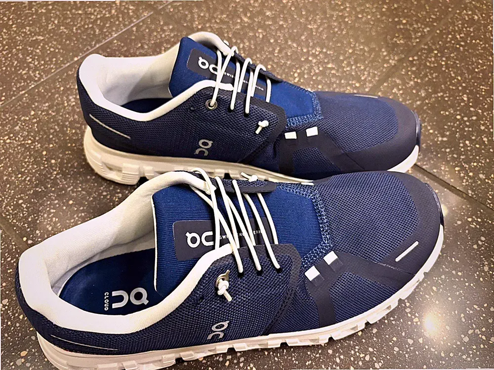 On Herren Laufschuhe Sneaker Mesh blau/weiß, EU 45 , NEU und ungetragen