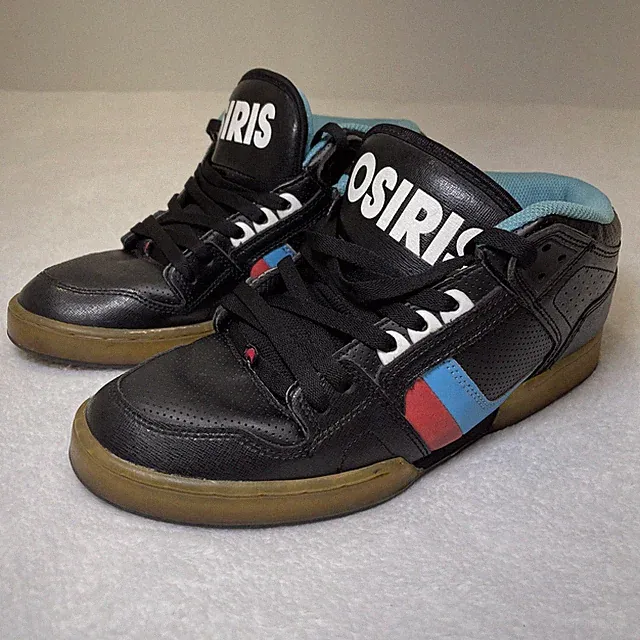 Osiris NYC 83 Mid Skater Punk Shoes 2010’s Mens Sz 11 BLK/BLUE/RED/GUM CHBTS111