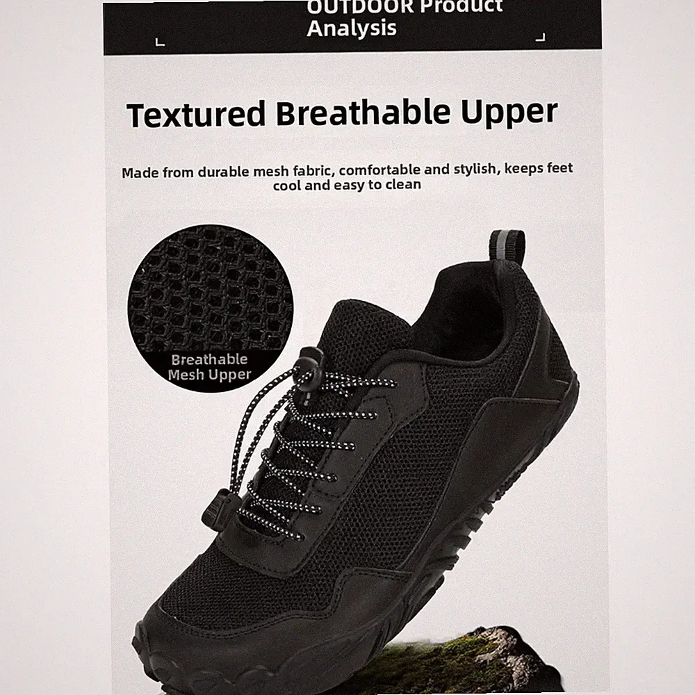 Outdoor Wanderschuhe für Herren Damen mit Gummilaufsohle und Polyester Mesh Obe