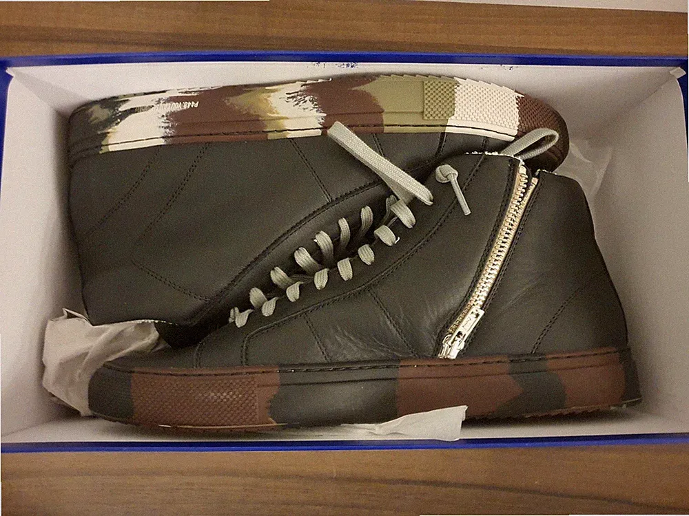 P448 Schuhe Sneaker High-Top Laufschuhe Freizeitschuhe Herren Leder Gr.42 NEU