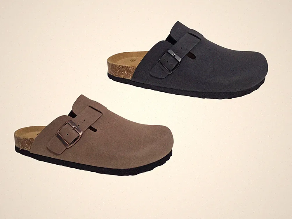 Pantolette Sabot Geschlossene Spitze Herren Birk Style Leder Natural Bio Ultra Soft