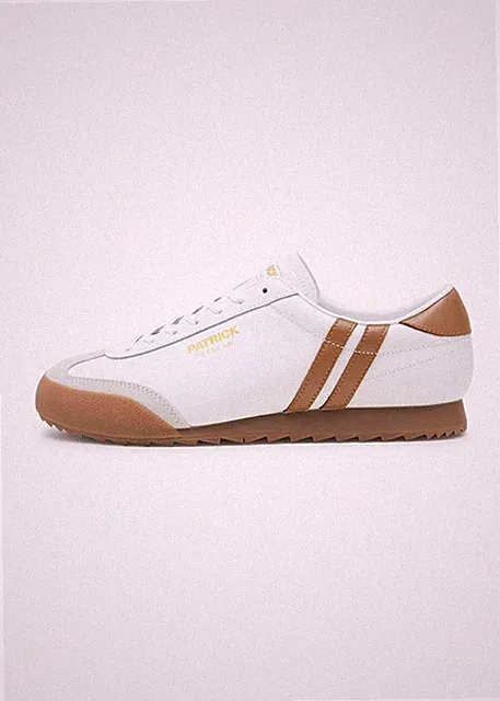 Patrick Bergan Herren Weiß Schnürschuhe Leder Leger Wandern Turnschuhe Terrasse Schuhe