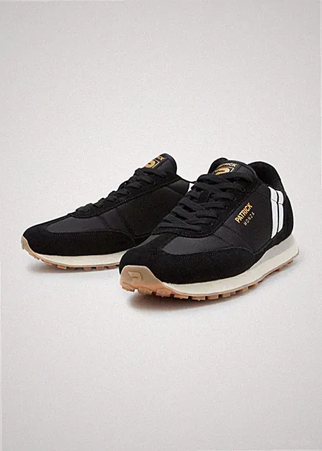 Patrick Monza Herren Schwarz Schnürschuhe Wildleder Leger Wandern Turnschuhe Terrasse Schuhe