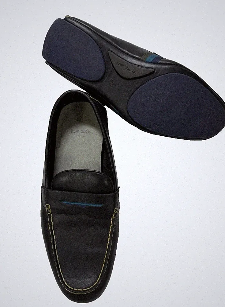 Paul Smith Jeans schwarze Leder Halbschuhe | HERREN | GR: 12