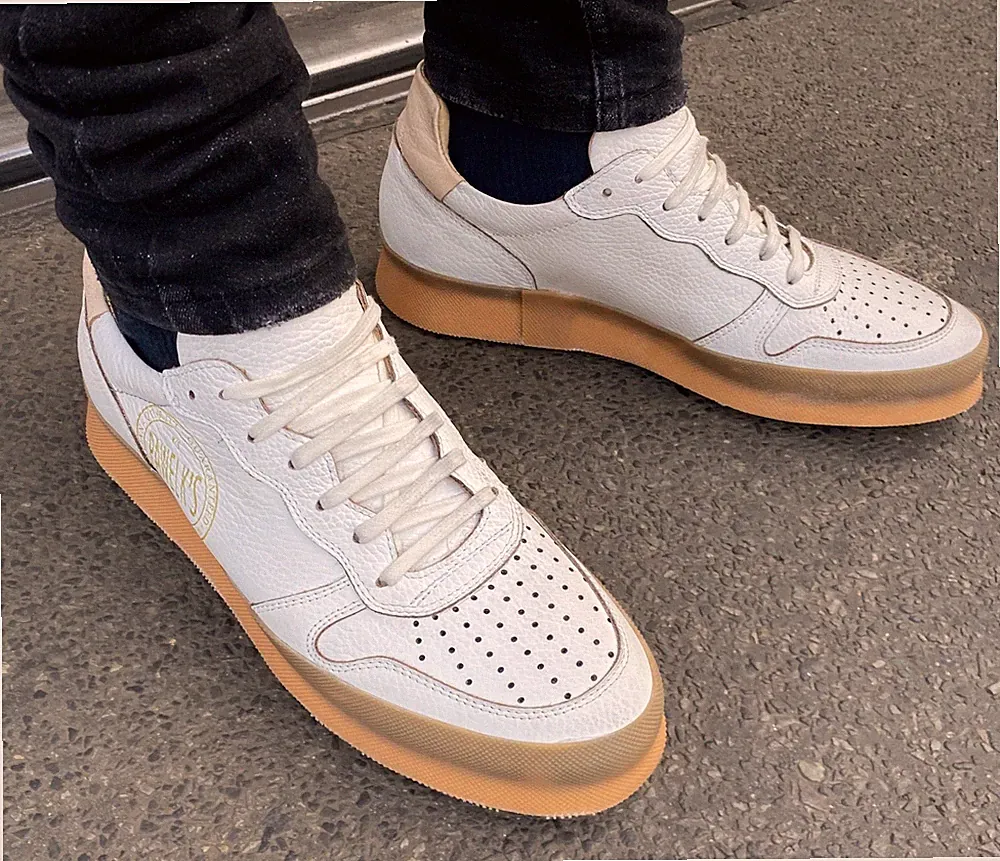 PAWELK'S Schuhe 22550 Weiß White Echtleder Herren Sneaker