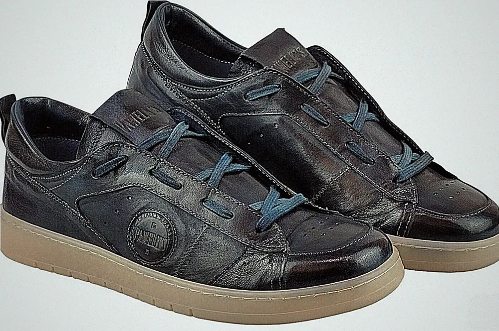 PAWELK'S Schuhe 23604 Navy blau Echtleder Herren Sneaker