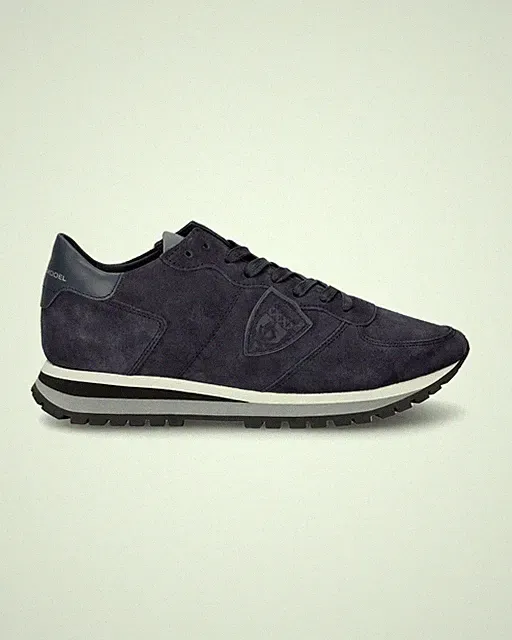Philippe model RUNNING TRPX bleu ganz aus blauem Wildleder Tzlu dr05