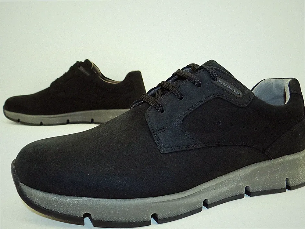 Pius Gabor Snekar Schnürschuhe Halbschuhe Laufschuhe Herren Leder Gr.45 Schwarz