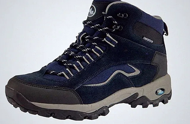 Polarino Herren Schuhe Boots Veloursleder Blau/ Grau