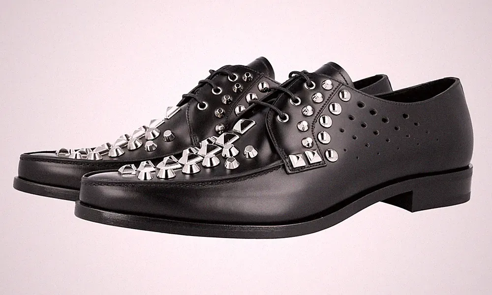 PRADA Leder Nieten LAUFSTEG Derby Business Schuhe 2EG256 - Schwarz - NEU
