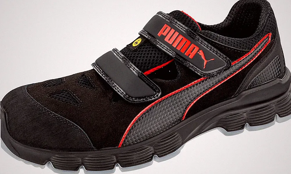 Puma bequeme robuste Sicherheitssandale AVIAT LOW S1P schwarz/rot 39 - 47