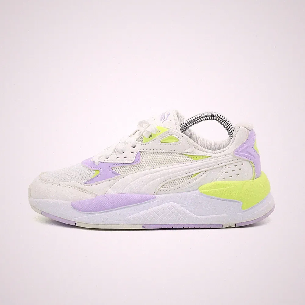 PUMA Damen RS-X Schuh Weiß/Lila/Gelb Mesh/Leder Atmungsaktiv Sneaker EU 36