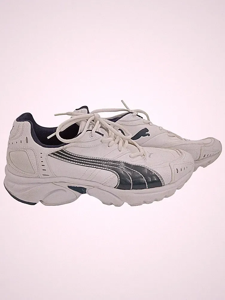 PUMA Herren Sportschuhe Laufschuhe Sneaker Weiß Blau Gr. 42,5