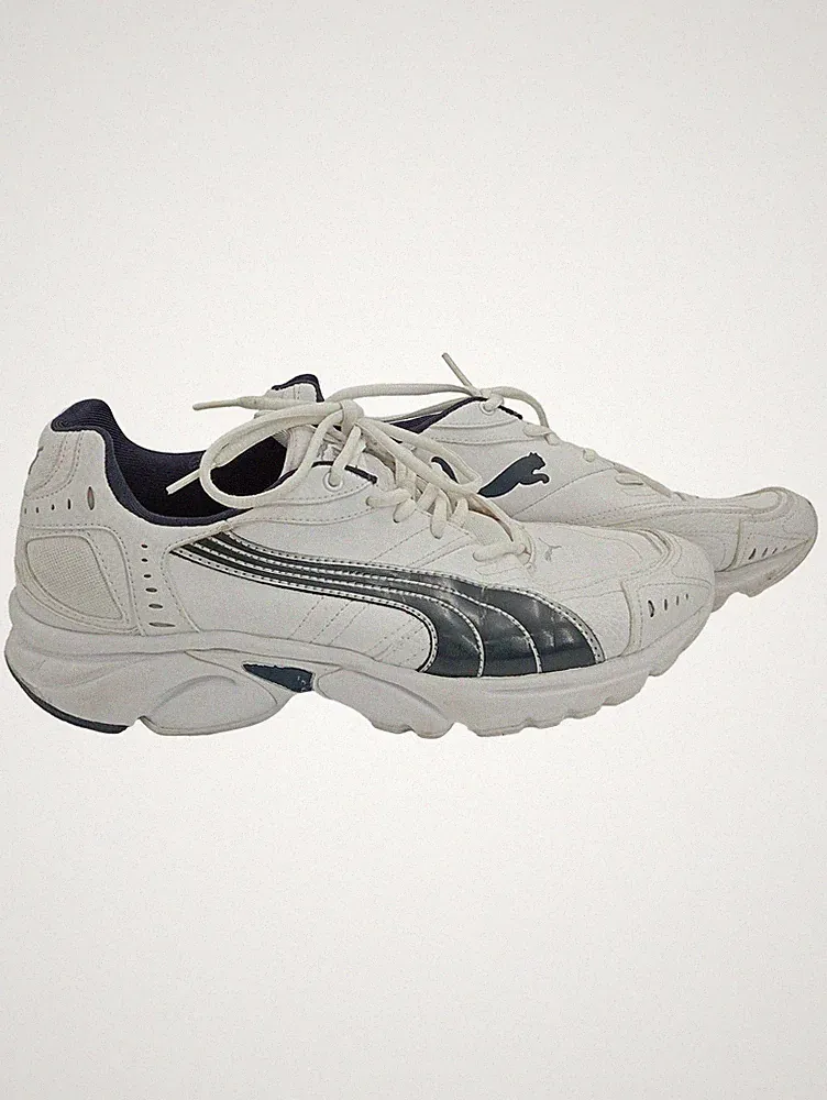 PUMA Herren Sportschuhe Laufschuhe Sneaker Weiß Blau Gr. 42,5
