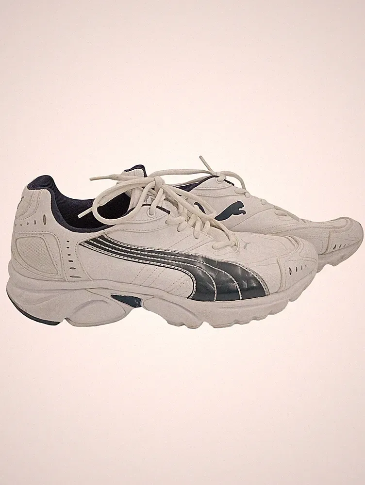PUMA Herren Sportschuhe Laufschuhe Sneaker Weiß Blau Gr. 42,5