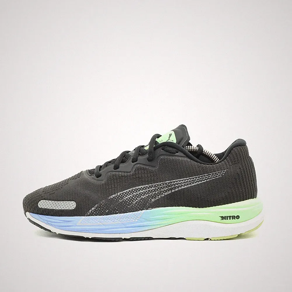 PUMA Herren Velocity Nitro 2 Sneaker Schwarz/Grü Reflektierend Laufschuhe EU 42