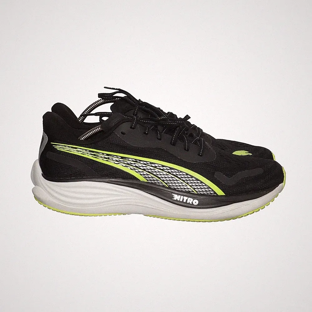 Puma, Laufschuhe, Größe: 44 1/2, Schwarz/Gelb/Weiß, Herren #S1J