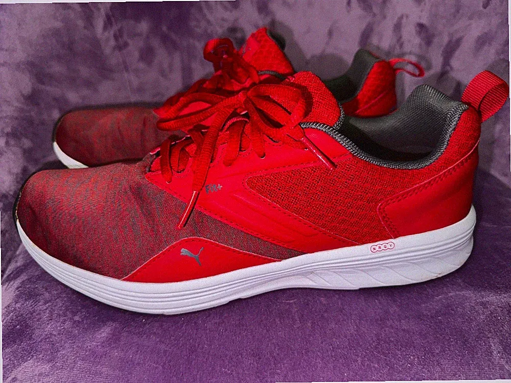 PUMA NRGY Comet Herren Laufschuhe Sneaker Rot Grau Gr.41 UK7,5 US8,5