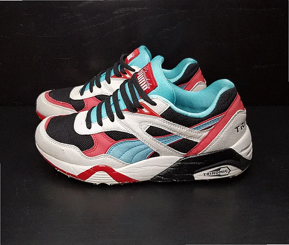 Puma R698 Classic Kicks III Trinomic Größe 7 UK EU40,5 HERREN LOW TOP SNEAKER SCHUHE