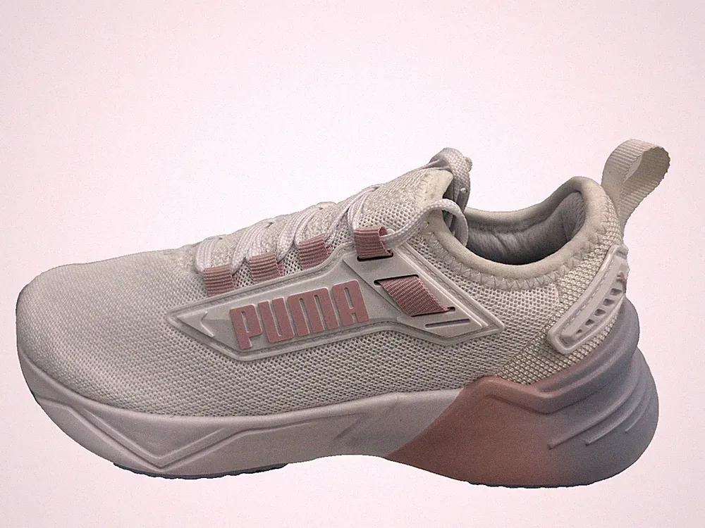 Puma Retaliate 3 Laufschuhe Kinder Mädchen Weiß/Pink UK 10 EU 28
