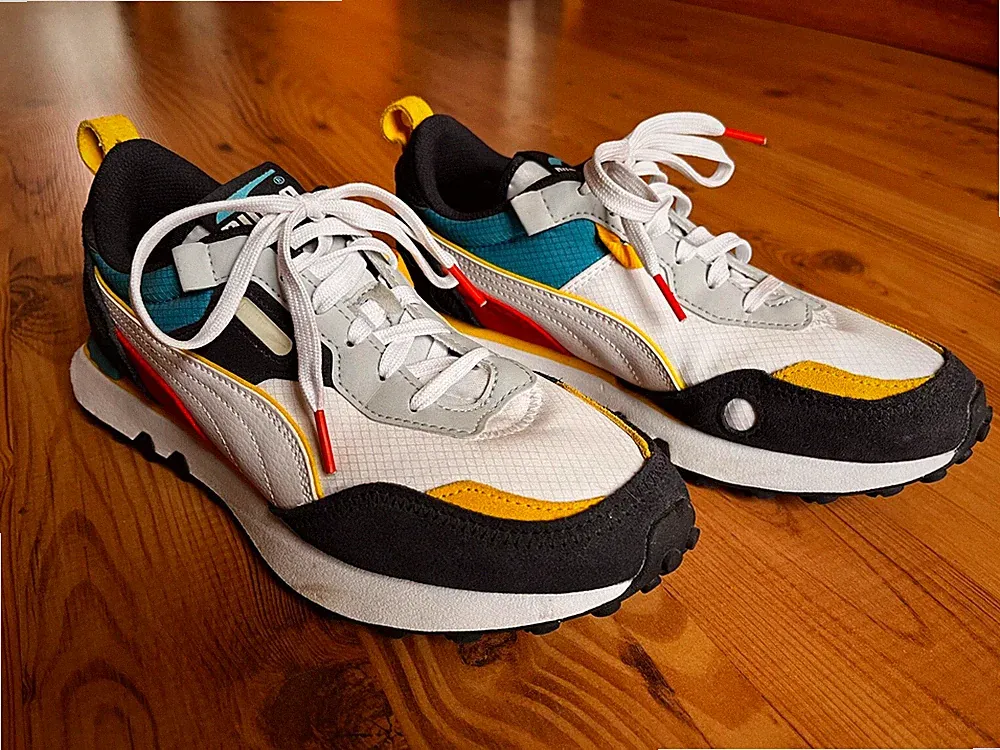 PUMA Rider FV Future Vintage Sneaker Retro Schuhe Laufschuh Gr. 38 weiß blau rot